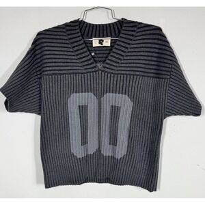 SAALT STUDIO Mens Charcoal Knitted Jersey Pullover Sweater Size S Lounge Comfort